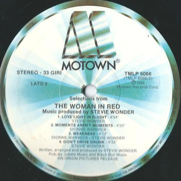 Stevie Wonder : The Woman In Red (Original Motion Picture Soundtrack) (LP, Album, Gat)