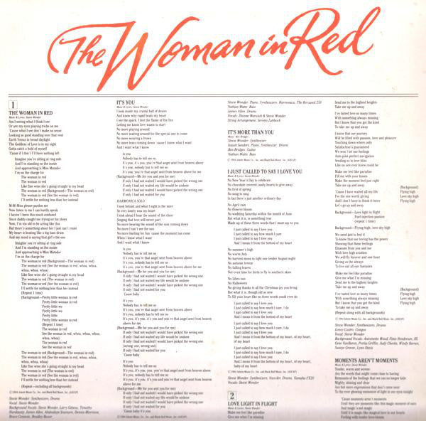 Stevie Wonder : The Woman In Red (Original Motion Picture Soundtrack) (LP, Album, Gat)