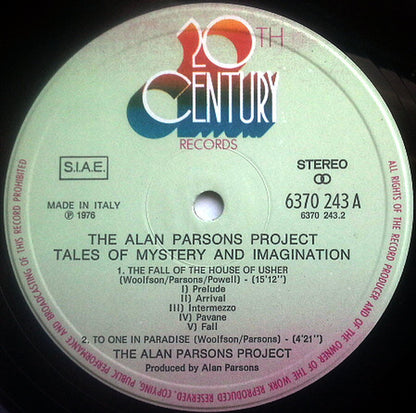 The Alan Parsons Project : Tales Of Mystery And Imagination - Edgar Allan Poe (LP, Album)
