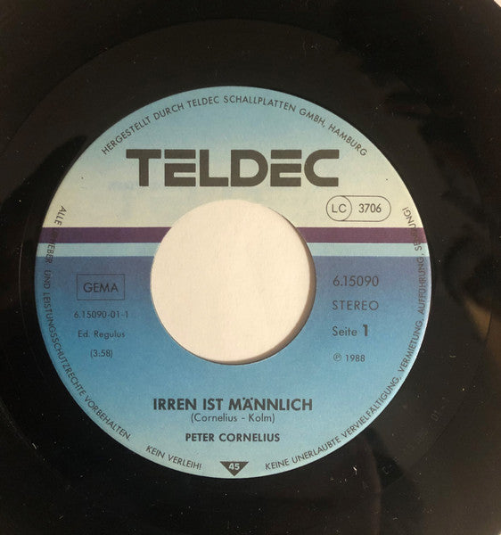 Peter Cornelius : Irren Ist Männlich (7", Single, Promo)