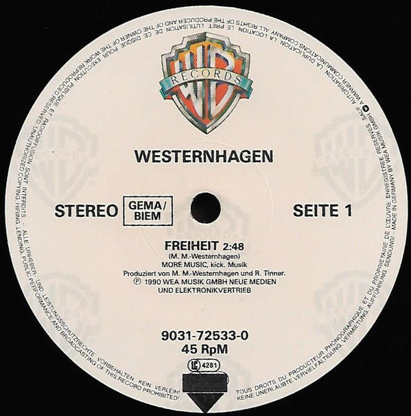 Westernhagen* : Freiheit (Live) (12", Maxi)