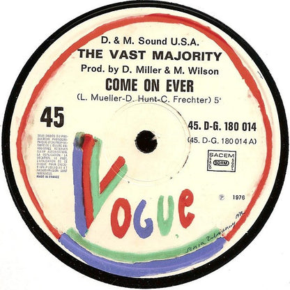 The Vast Majority : Come On Over / You Do (12")
