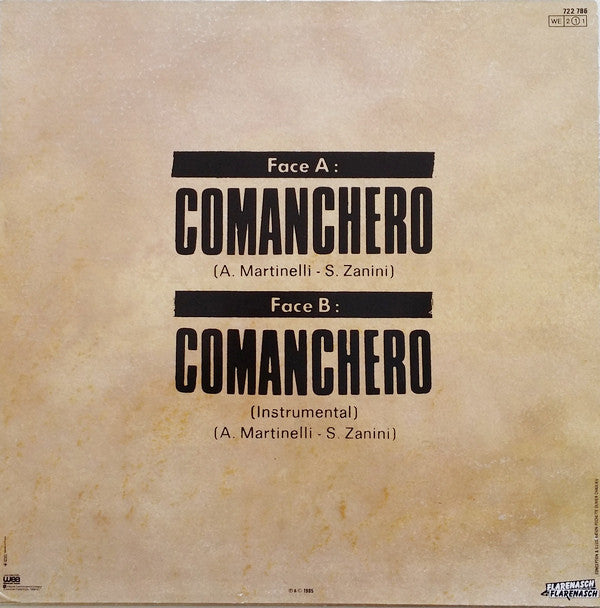 Moon Ray* : Comanchero (Special Remix) (12", Maxi, M/Print)