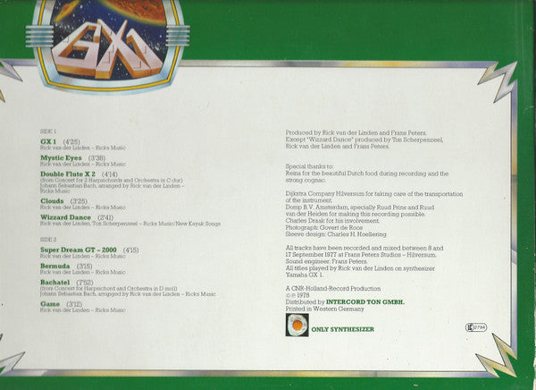 Rick van der Linden : GX1 (LP, Album)