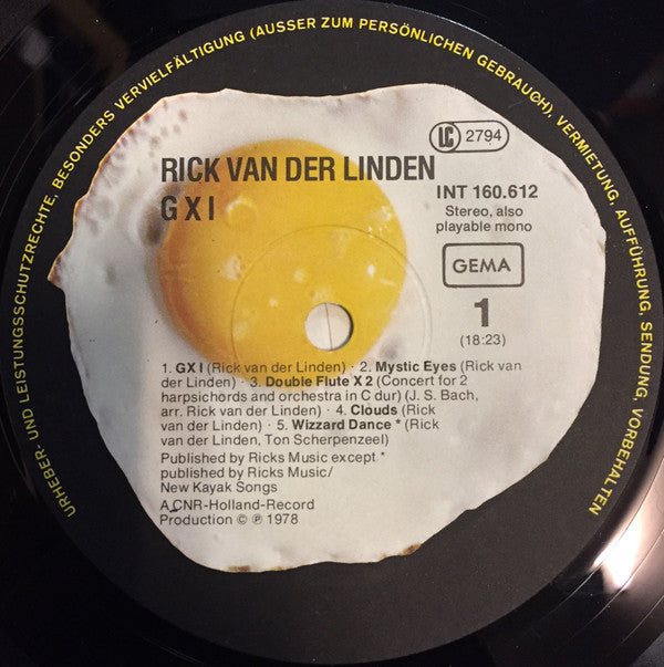Rick van der Linden : GX1 (LP, Album)