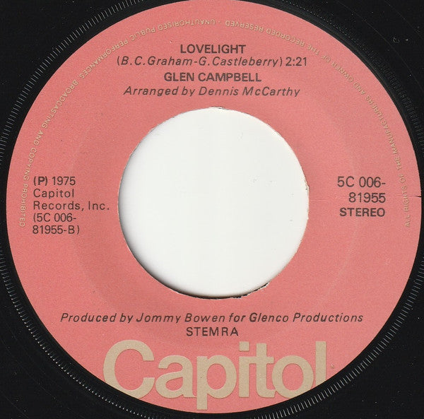 Glen Campbell : Rhinestone Cowboy (7", Single, Tex)