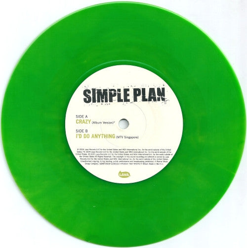 Simple Plan : Crazy (7", Ltd, Num, Gre)