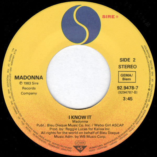 Madonna : Holiday (7", Single)