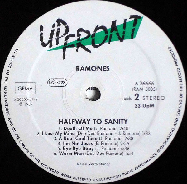 Ramones : Halfway To Sanity (LP, Album)