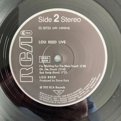 Lou Reed : Lou Reed Live (LP, Album, RE, 4 L)