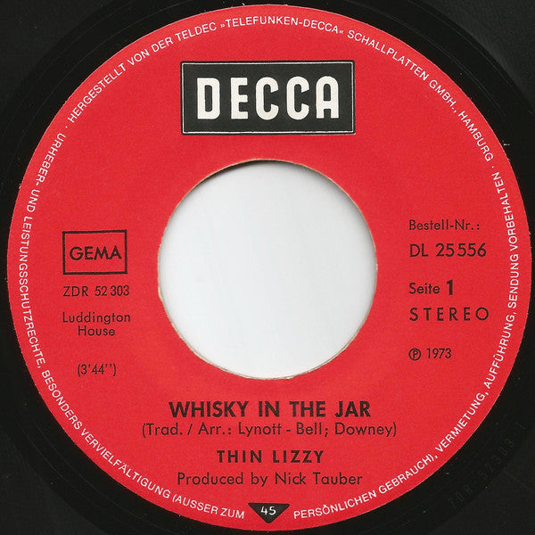 Thin Lizzy : Whisky In The Jar (7", Single)