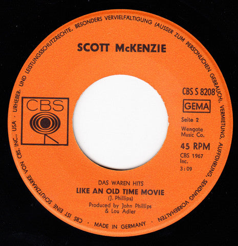 Scott McKenzie : San Francisco (7", Single)