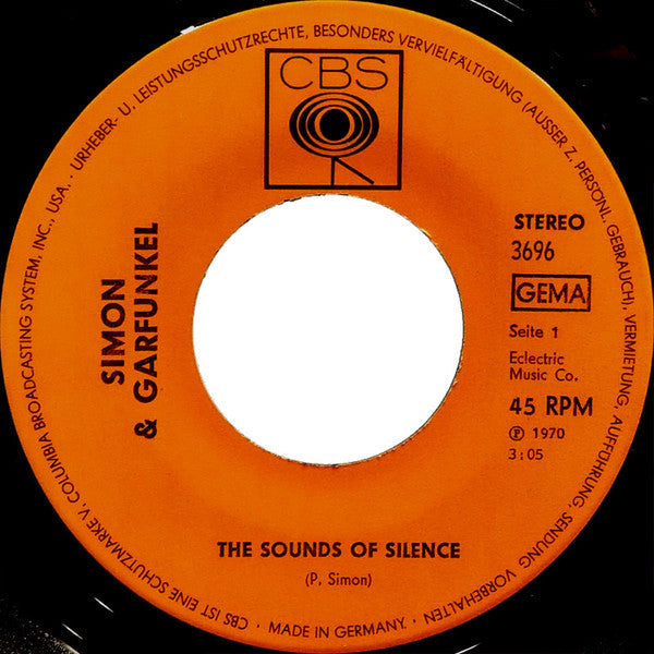 Simon & Garfunkel : Sounds Of Silence (7", Single)