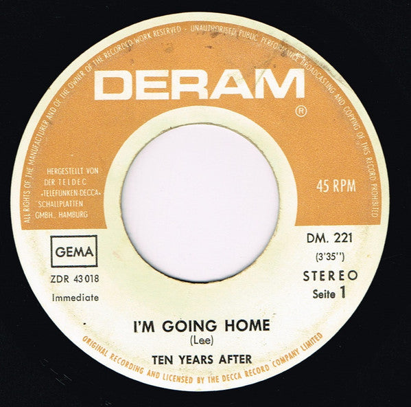 Ten Years After : I'm Going Home / Hear Me Calling (7", Single)