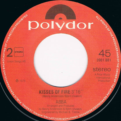 ABBA : Does Your Mother Know / Kisses Of Fire (7", Single)