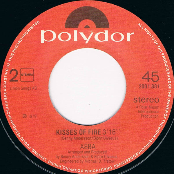 ABBA : Does Your Mother Know / Kisses Of Fire (7", Single)