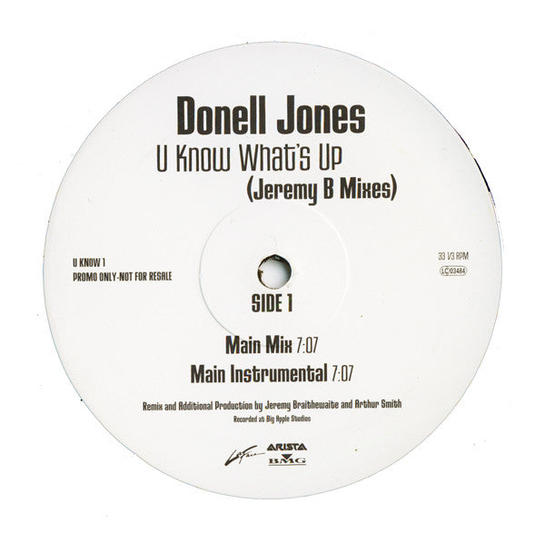 Donell Jones : U Know What's Up (Jeremy B Mixes) (12", Promo)
