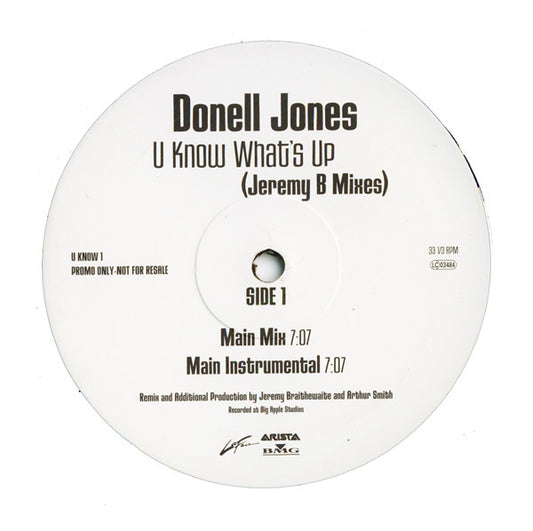 Donell Jones : U Know What's Up (Jeremy B Mixes) (12", Promo)
