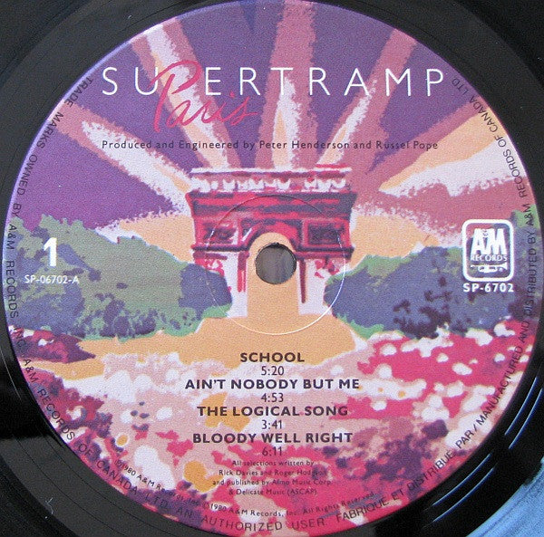Supertramp : Paris (2xLP, Album, Gat)