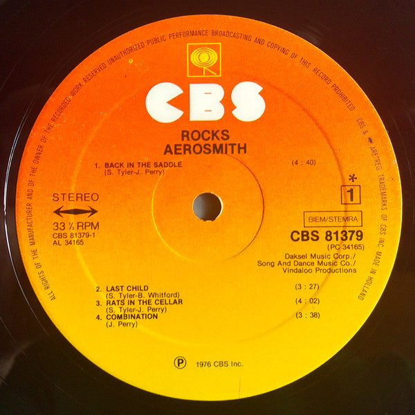 Aerosmith : Rocks (LP, Album, Tex)