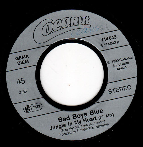 Bad Boys Blue : Jungle In My Heart (7", Single)