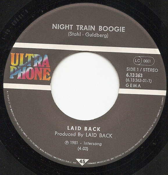 Laid Back : Night Train Boogie (7", Single)