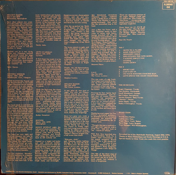Roger Chapman And The Shortlist : Live In Hamburg (LP + LP, 45  + Flexi, 7", S/Sided + Album, Ltd)