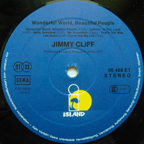 Jimmy Cliff : Wonderful World, Beautiful People (LP, Album, RE)