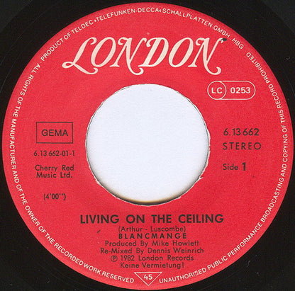 Blancmange : Living On The Ceiling (7", Single)