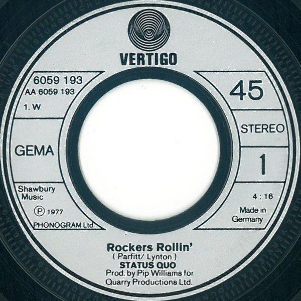 Status Quo : Rockers Rollin' (7", Single)