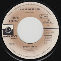 Barry Ryan : Where Were You (7")