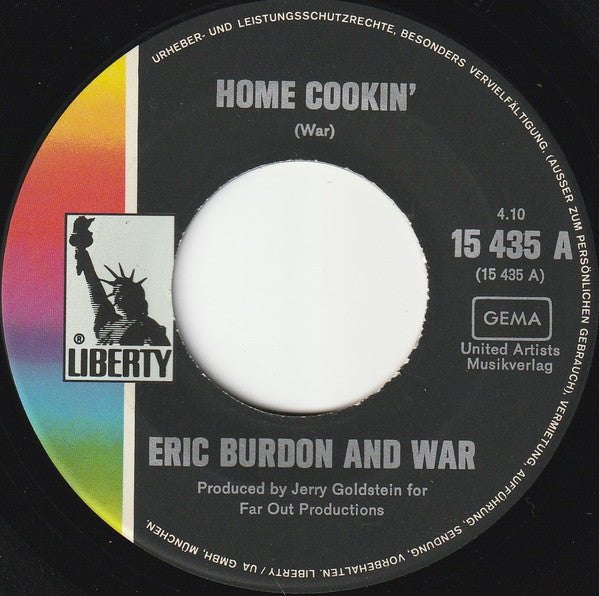Eric Burdon & War : Home Cookin' / Jimbo (7", Single)
