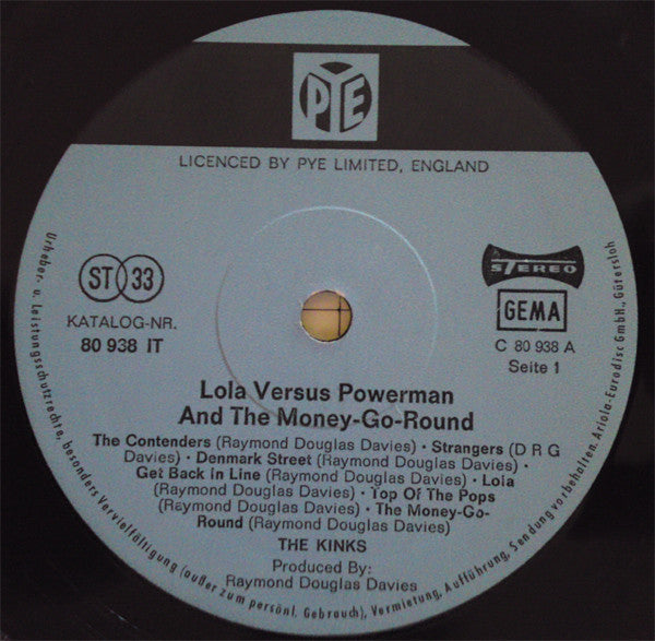 Kinks* : Lola Versus Powerman And The Moneygoround Part One (LP, Album, Blu)