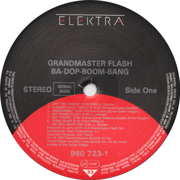 Grandmaster Flash : Ba-Dop-Boom-Bang (LP, Album)