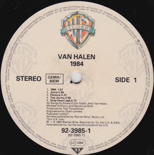 Van Halen : 1984 (LP, Album)