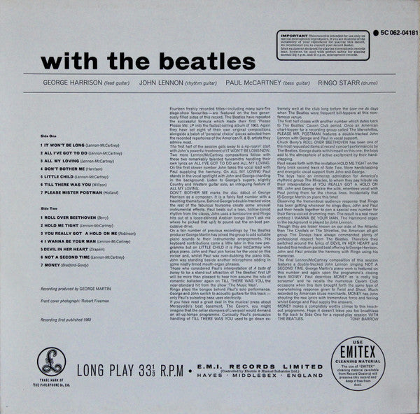 The Beatles : With The Beatles (LP, Album, RE)