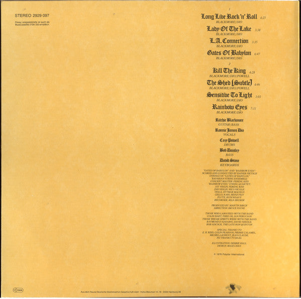 Rainbow : Long Live Rock 'N' Roll (LP, Album, RE)