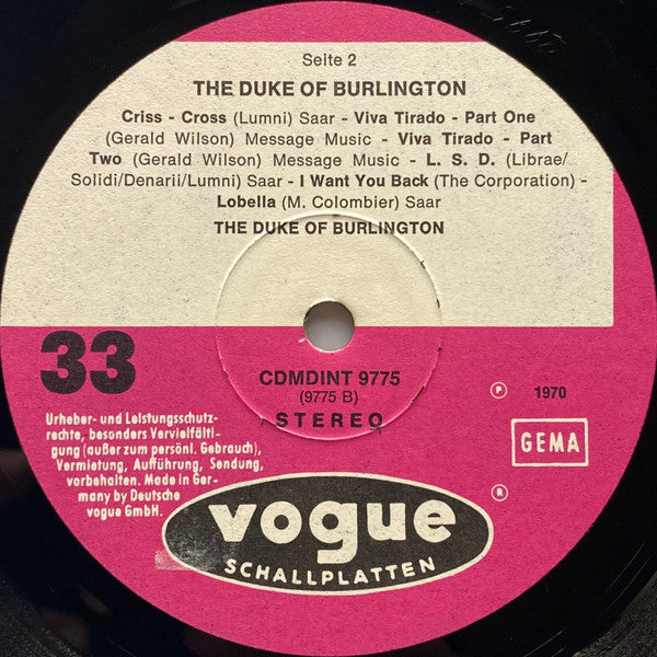 The Duke Of Burlington : The Duke Of Burlington (LP, Album)