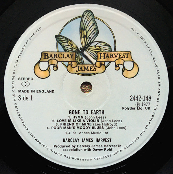 Barclay James Harvest : Gone To Earth (LP, Album)