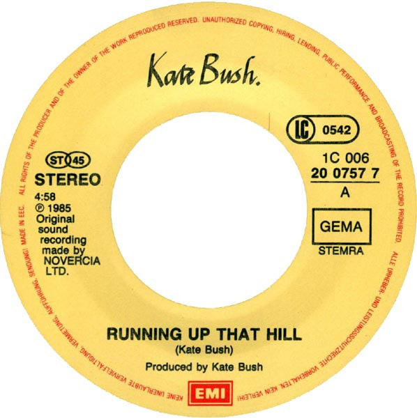 Kate Bush : Running Up That Hill (7", Single)