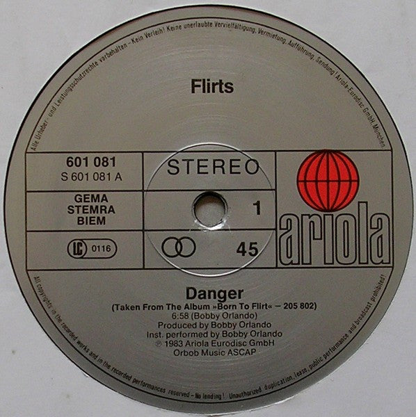 The Flirts : Danger / Dream Boy (12", Single)