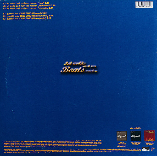 Too Strong Feat. Die Evergreenz* & Ohne Gleichen : Ich Wollte Doch Nur Beats Machen (12", Maxi)