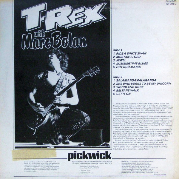T-Rex* With Marc Bolan : The Greatest Hits Vol. 1 (LP, Comp)