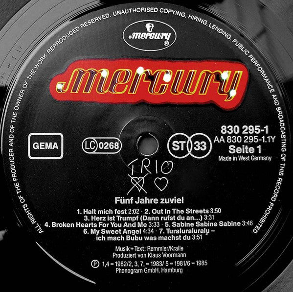 Trio : 5 Jahre Zuviel (LP, Comp)