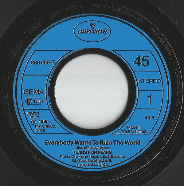 Tears For Fears : Everybody Wants To Rule The World (7", Single)