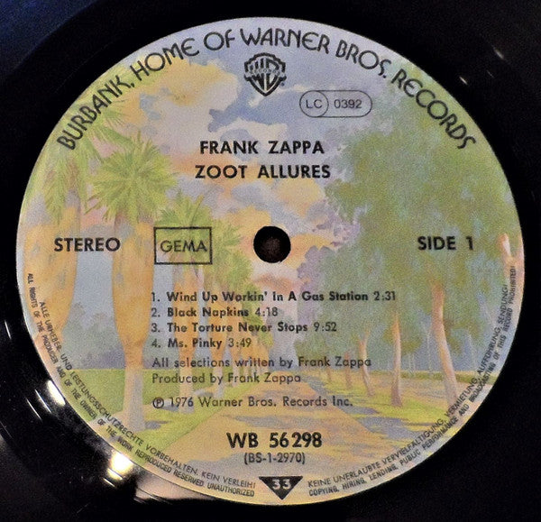 Zappa* : Zoot Allures (LP, Album)