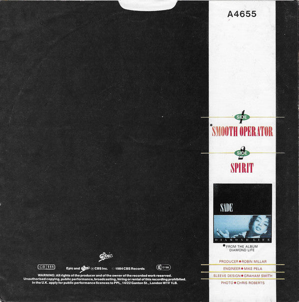Sade : Smooth Operator (7", Single)