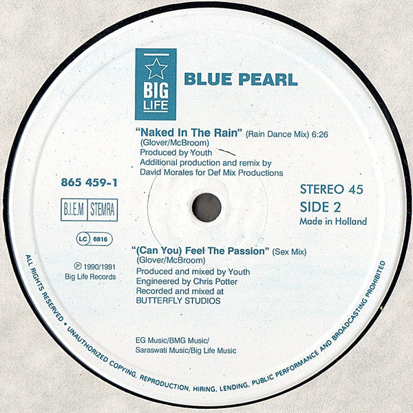 Blue Pearl : (Can You) Feel The Passion (12")