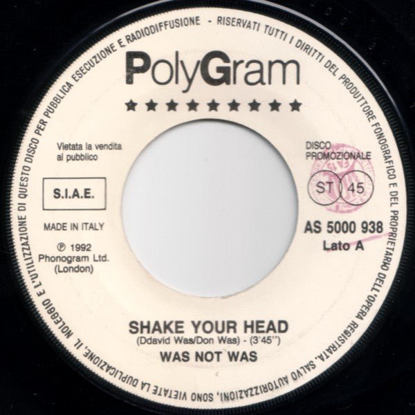 Was Not Was* / Faith No More : Shake Your Head / A Small Victory (7", Promo)