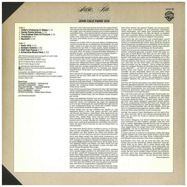 John Cale : Paris 1919 - Music & Art Collection (LP, Album, RE, Gat)